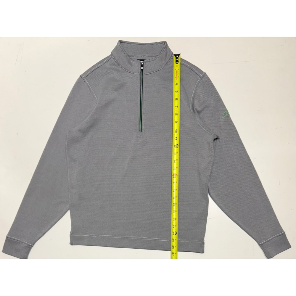 FootJoy Mens Grey Striped Quarter‎ Zip Pullover Golf Performance Shirt Medium